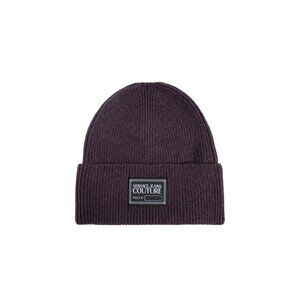 Versace Jeans Couture Purple Logo Patch Beanie Alpaca Blend Knit Hat NEW